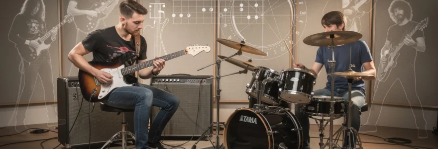 Apprendre la guitare et la batterie